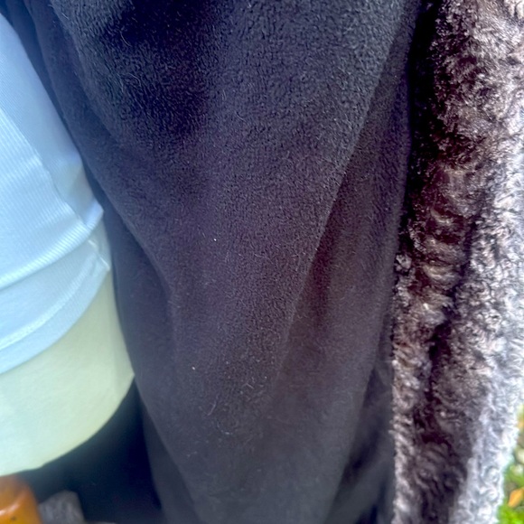 CHARTER CLUB FAUX FUR BROWN / WHITE OMBRE LONG COAT -M -🤎🔥🍁 - Picture 8 of 9